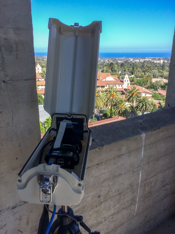 Garden Street Academy Raspberry Pi Weather Camera Inside Housing Overlooking Old Mission