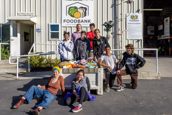 Garden Street Academy Graphic Design Students Donating Food to Santa Barbara Foodbank