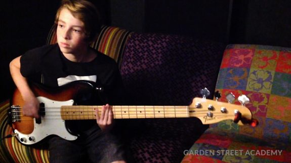 Garden Street Academy 7th Graders Recording Studio Rock Video Bass Guitar